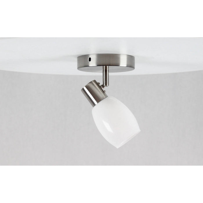 LAMP. TECHO REFLECTORA NÍQUEL SATINADO 1L E14 40W