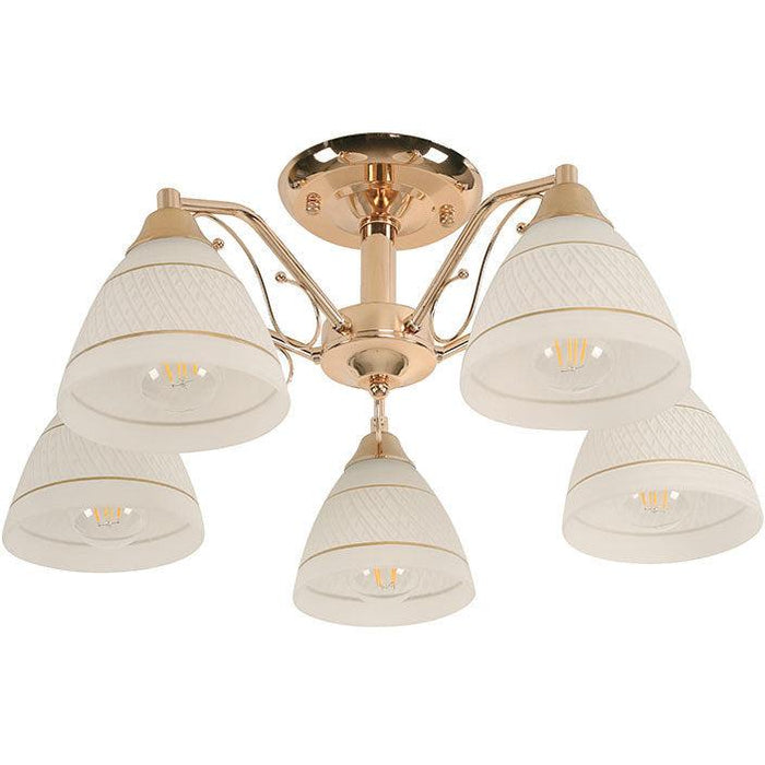 Lámpara Techo Dorado Francés 5L E27 40W