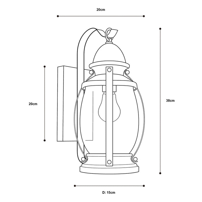 Aplique de Pared Ike Lite Exterior Clásico Chocolate 100W E27 1 Luz