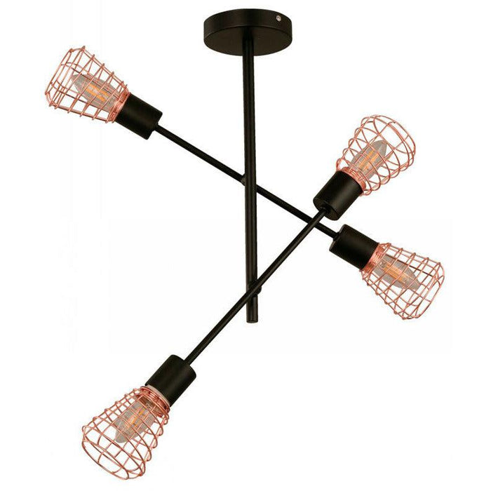Lámpara Techo Negro 4L E27 40W
