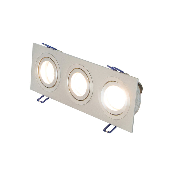 Kit 3 Bases Empotrable Mr16 Plata 50w para 3 Luces