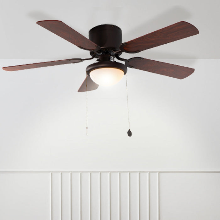 Ventilador 42" E27 1Luz 60W Acabado Chocolate