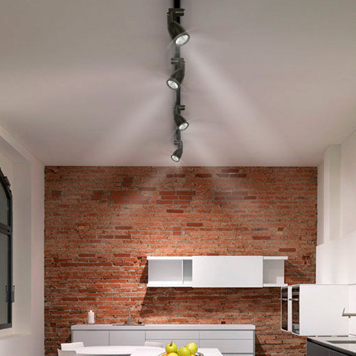 Kit 4 Lámpara de Techo Cabezal Dirigible Negro Led 24w