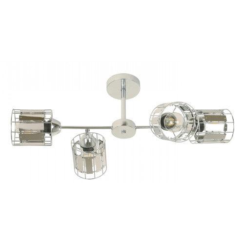 Lámpara Techo Cromo 4L E27 60W