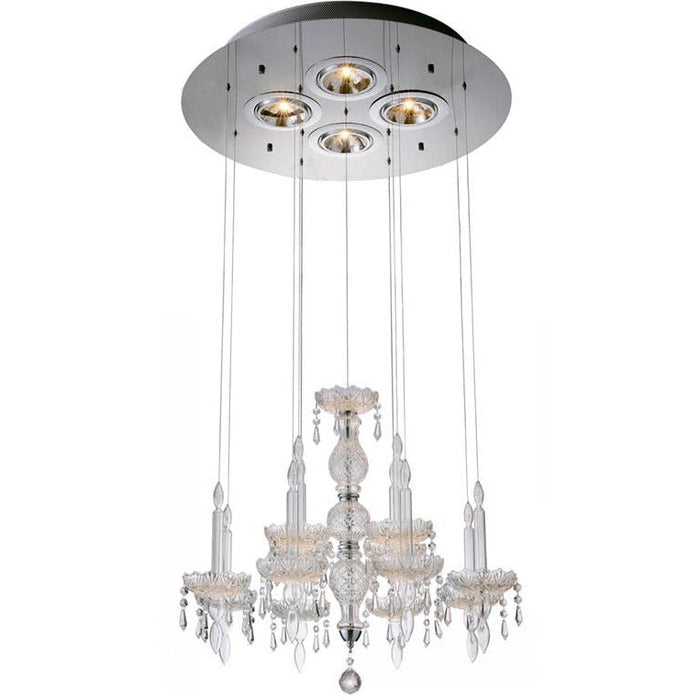 LAMP. COLGANTE CROMO 4L GU5.3 50W (BOMBILLOS INCLUIDOS) (CUERPO)