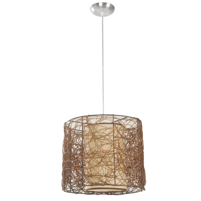 LAMP. COLGANTE NÍQUEL SATINADO 1L E27 60W