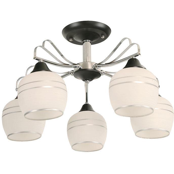 Lámpara Techo Cromo+Negro 5L E27 40W