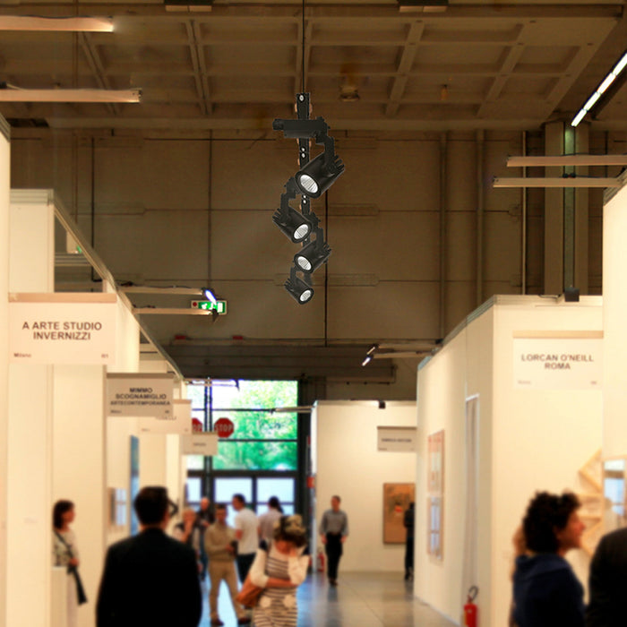 Kit 4 Lámpara de Techo Cabezal Dirigible Negro Led 18w