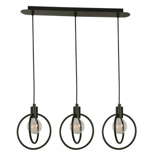Lámpara Colgante Negro 3L E27 60W
