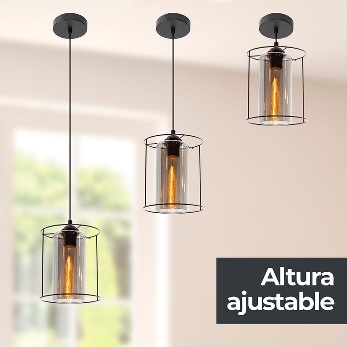 Lámpara Colgante Modern Luxe Negro E27 40w 1 Luz