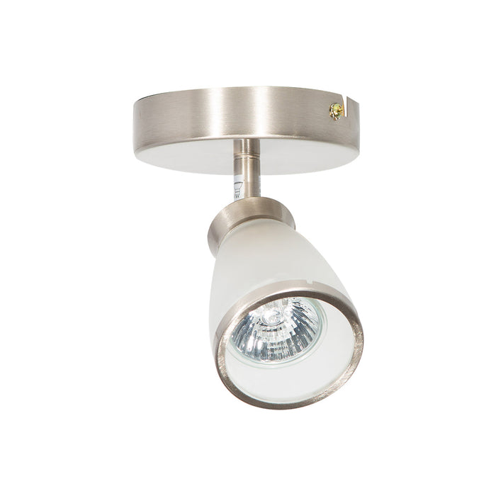 Lámpara de Techo Riel Níquel Satinado 50w Gu10 1 Luz