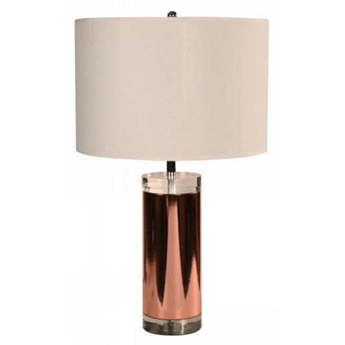 LAMP. MESA COBRE 1L E27 60W (PANTALLA)