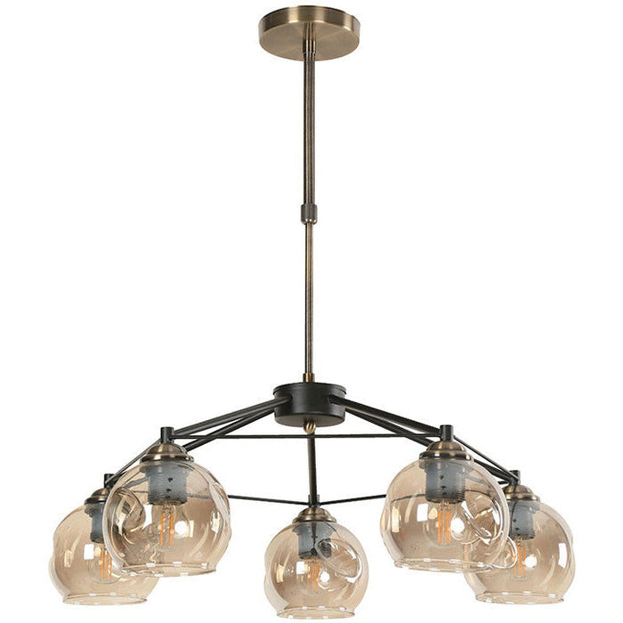 LAMP. TECHO BRONCE ANTIGUO 5L E27 40W