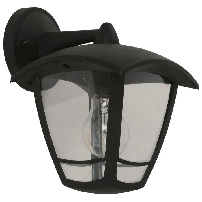 LAMP. EXT. PARED NEGRO 1L E27 60W (INCLUYE BOMBILLO LED A60 9W 6000K)