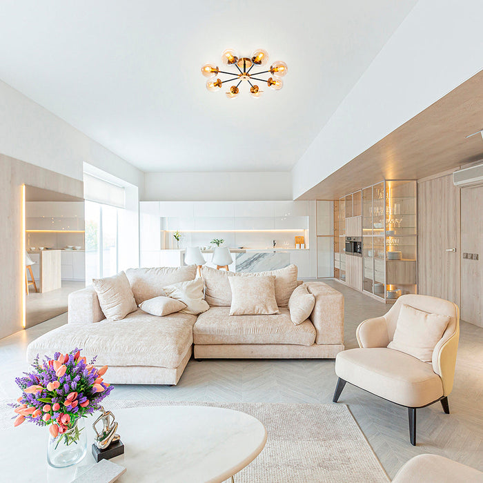 Lámpara de Techo Opulent Niquel Satinado E27 40w 8 Luces