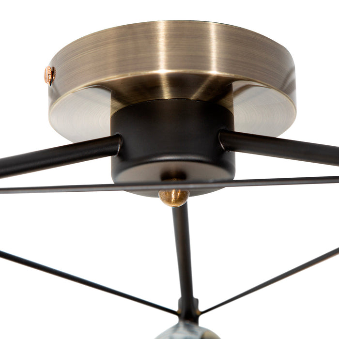 Lámpara de Techo Cobre Vintage E27 60w 3 Luces