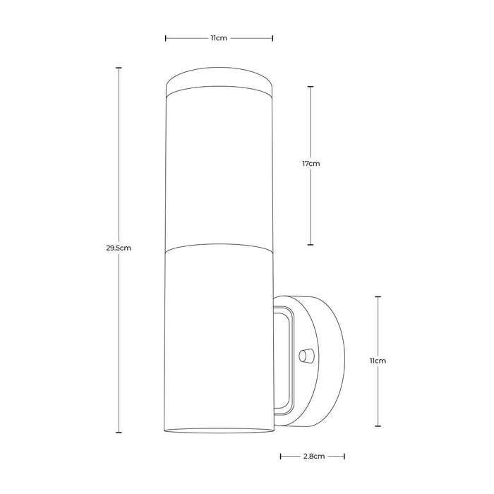 Aplique pared exterior IP44, acabado negro, 1 luz E27, 40W