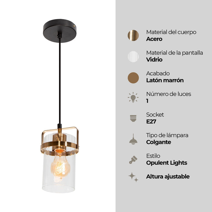 Lámpara Colgante Opulent Lights Negro Bronce E27 60w 1 Luz