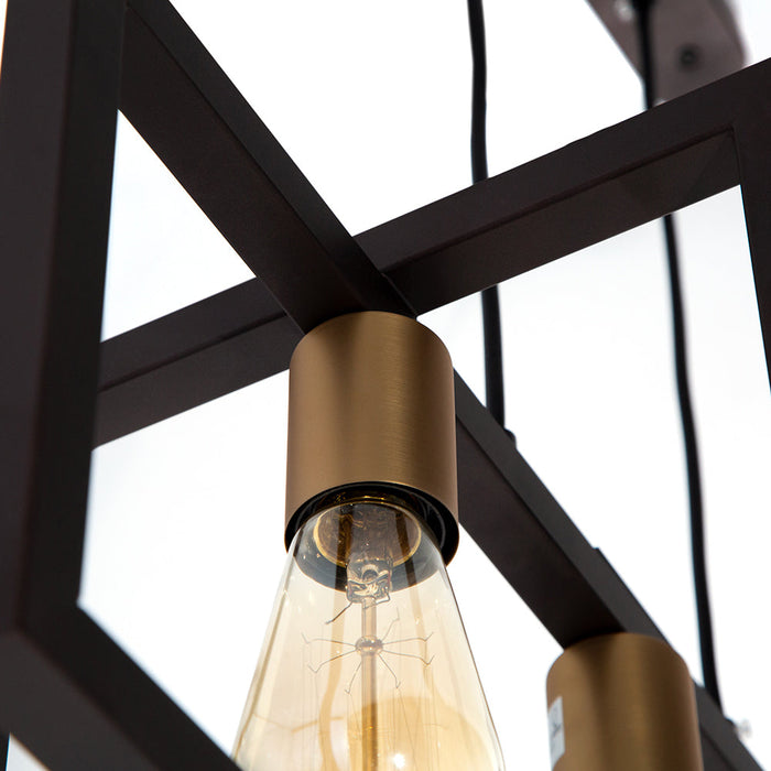 Lámpara Colgante Designers Bronce y Dorado 3 Luces 40W E27