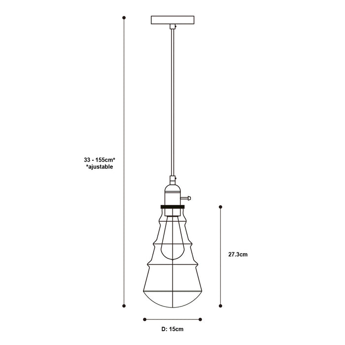 Lámpara Colgante Inlite Color Negro y Chocolate de 1 Luz