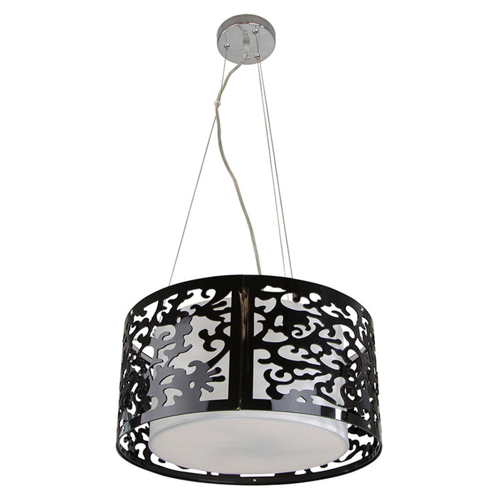 Lámpara Colgante Inlite Color Negro Brillante 60 W 3 Luces