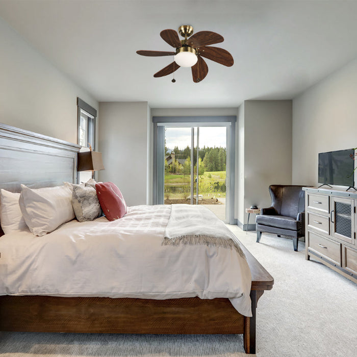 Ventilador De Techo 32" Bronce Antiguo 1L E27 60W