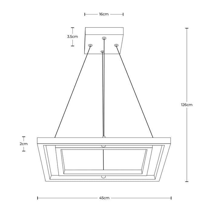 Lámpara Colgante LED, Níquel satinado, Acero, 30W