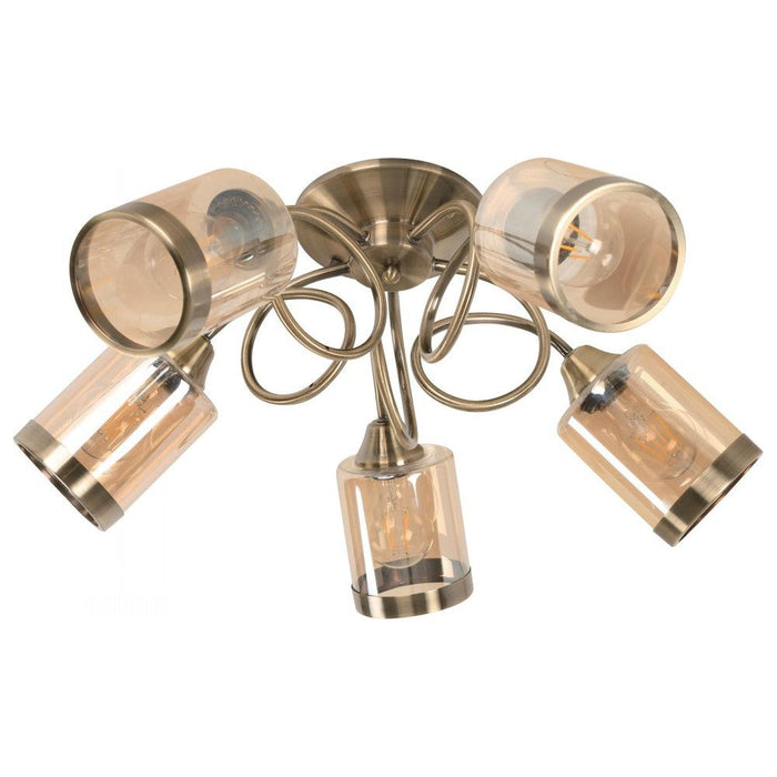 Lámpara Techo Bronce Antiguo 5L E27 60W