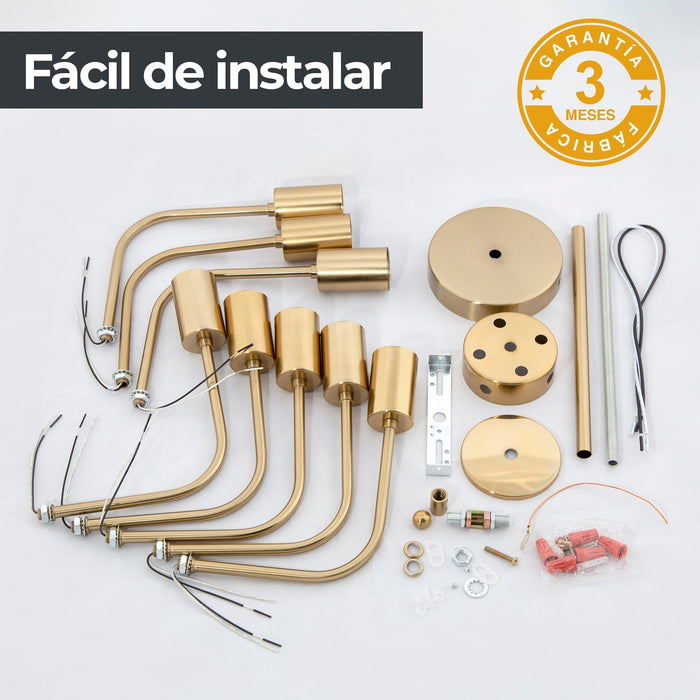 Lámpara Colgante Sputnik Latón G100 E27 40w 8 Luces