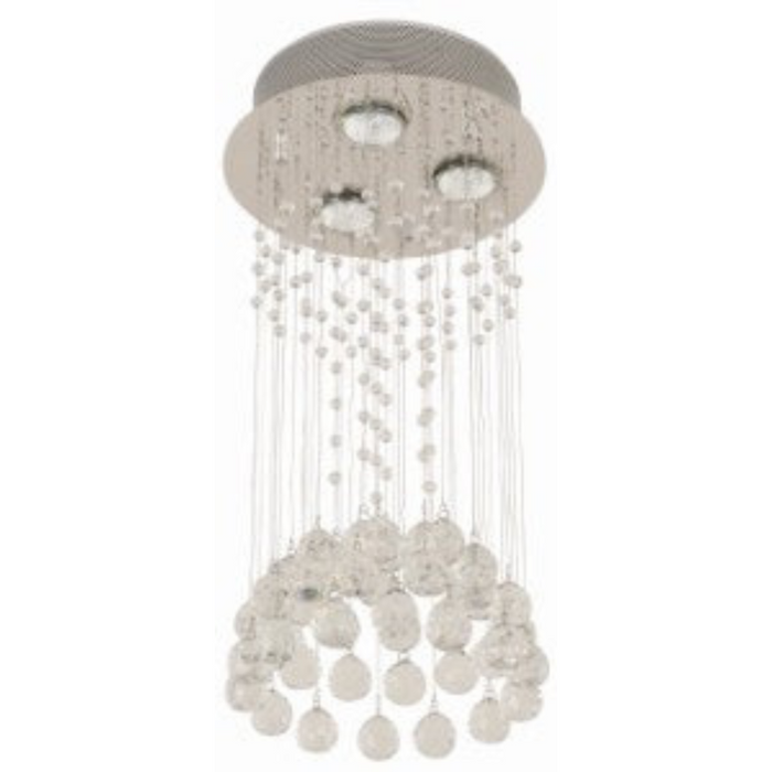 Candil De Techo Cromo Colgante Cristal Ahumado G10 3 Luces