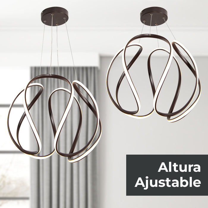 Lámpara Colgante LED, Acabado marrón oscuro, Acero, 3000K, 40W