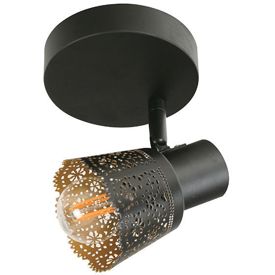 LAMP. TECHO REFLECTORA NEGRO 1L E14 40W
