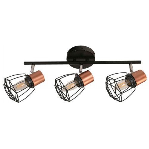 Lámpara Techo Reflectora Negro 3L E27 40W