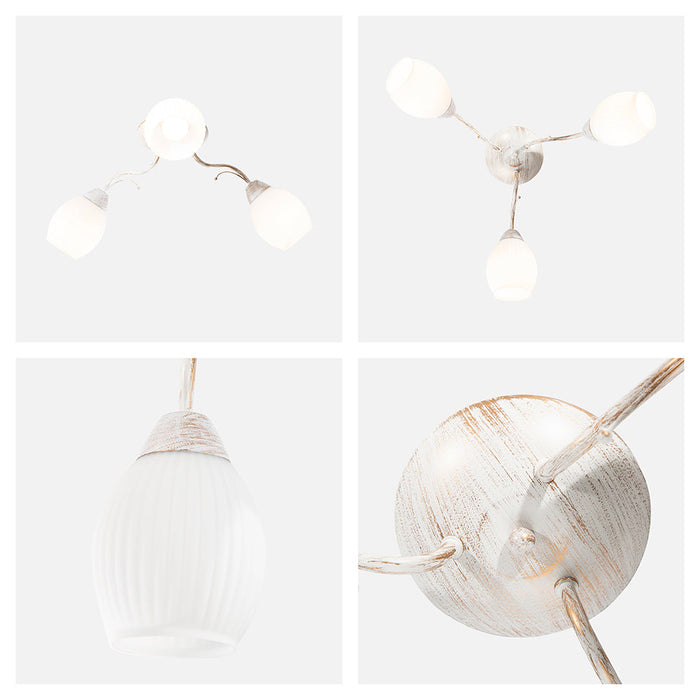 Lámpara Techo Blanco Mate E27 40W 3 Luces