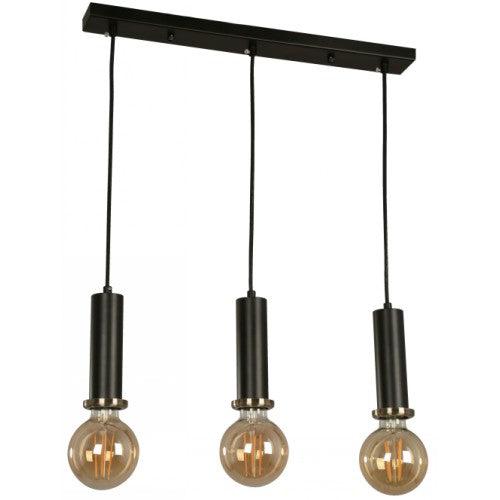 Lámpara Colgante Negro 3L E27 40W