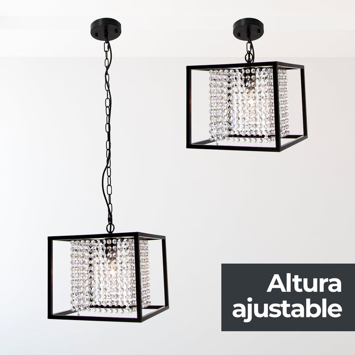 Lámpara Colgante Moderno Negro 40w E27 1 Luz