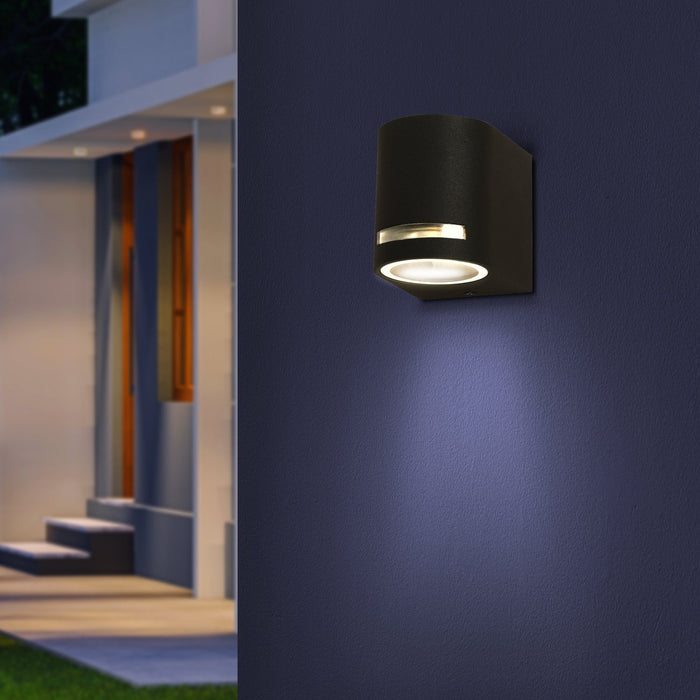 Aplique Pared Exteriores Cilíndrico Negro 5w Gu10 1 Luz