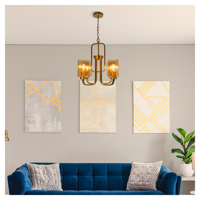 Lámpara Empotrable Color Oro 60 W de 4 luces