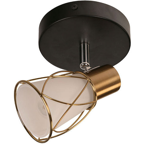LAMP. TECHO REFLECTORA NEGRO Y BRONCE 1L E14 40W