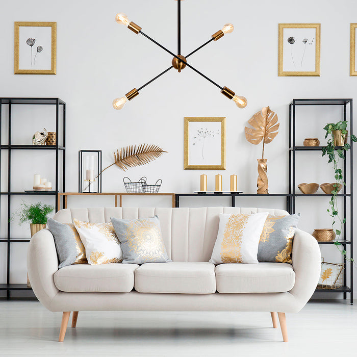 Lámpara Colgante Moderno Bronce 60w E27 4 Luces