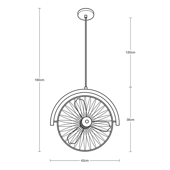 Lámpara Colgante  Negro Mate 40W E27 3 Luces