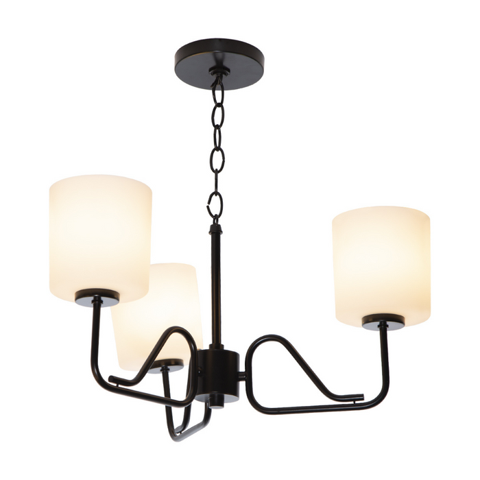 Lámpara de araña Tobin Collection moderna de 3 luces, acabado negro mate
