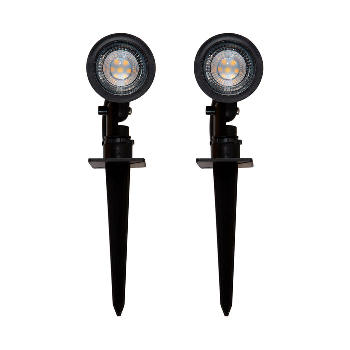 Estaca reflectora LED, negro, 5W, 2 Piezas