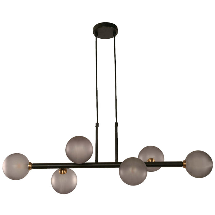 LAMP. COLGANTE COBRE NEGRO Y AHUMADO 6L G9 5W