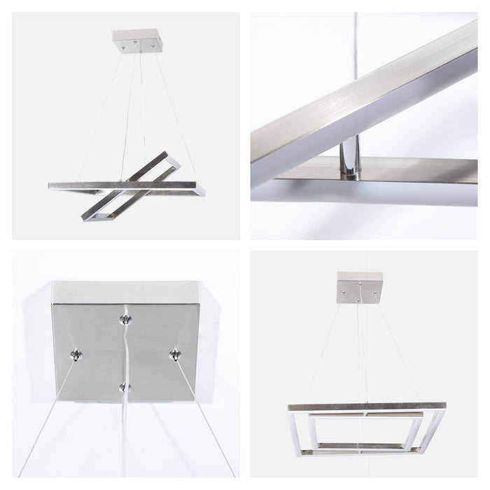 Lámpara Colgante LED, Níquel satinado, Acero, 30W