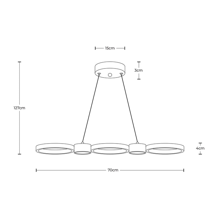 Lámpara colgante LED 3000K, acabado negro mate, 26W 780 lm