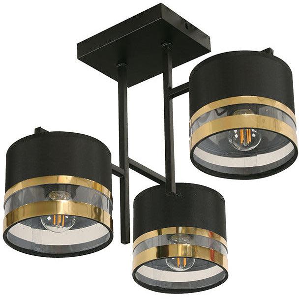 Lámpara Techo Negro 3L E27 40W
