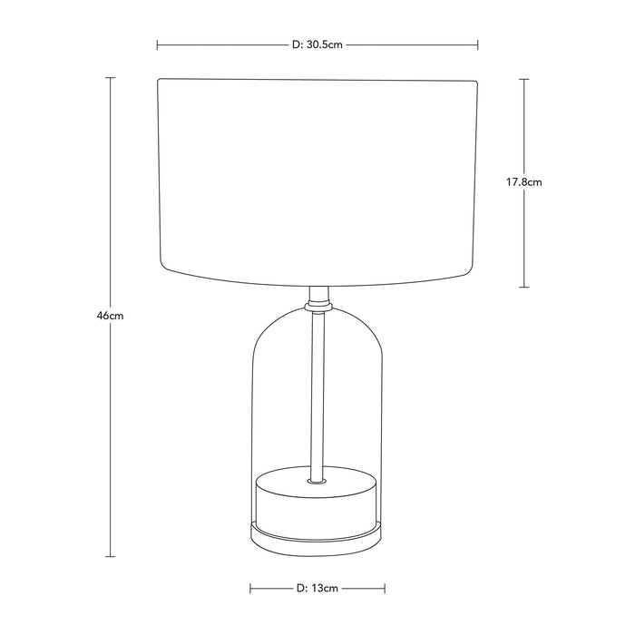 Lámpara de Mesa, Dorado 1L E27 100W
