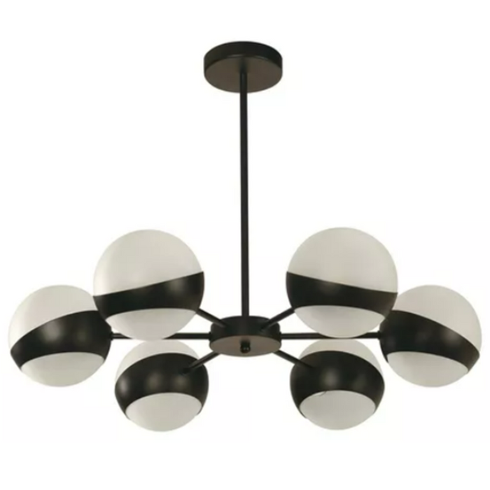 Lámpara Colgante Sputnik Negro Mate E27 40w 6 Luces