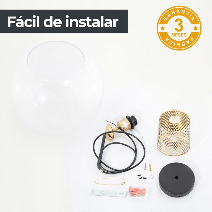 Lámpara Colgante Opulent Lights Negro Dorado E27 40w 1 Luz